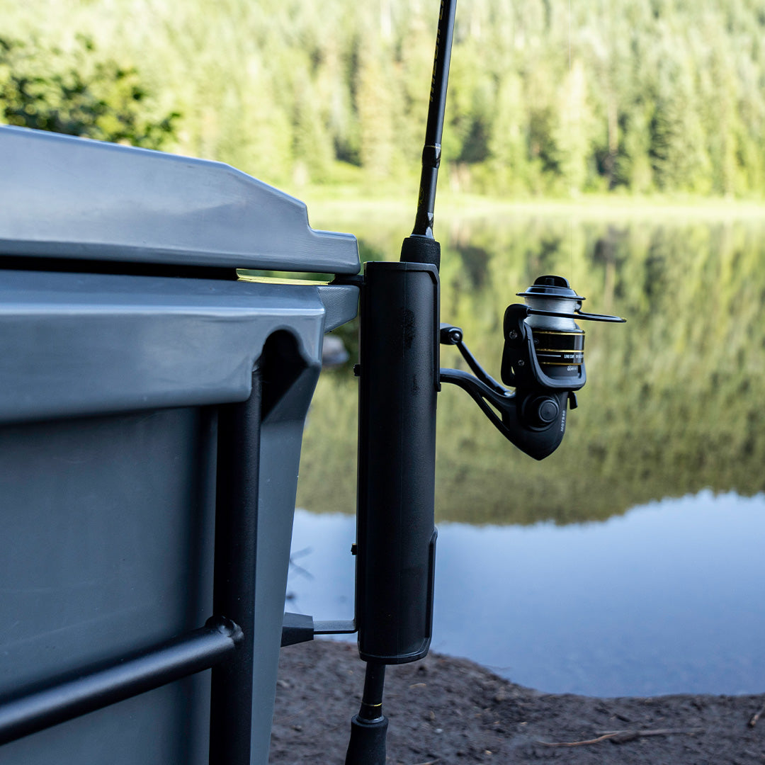 fishing rod holder on cooler