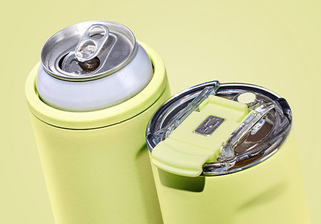 Hopsulator trio shown as a can cooler and tumbler