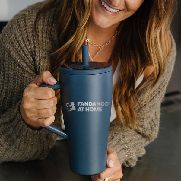 Woman holding a Era 30oz with a custom company logo